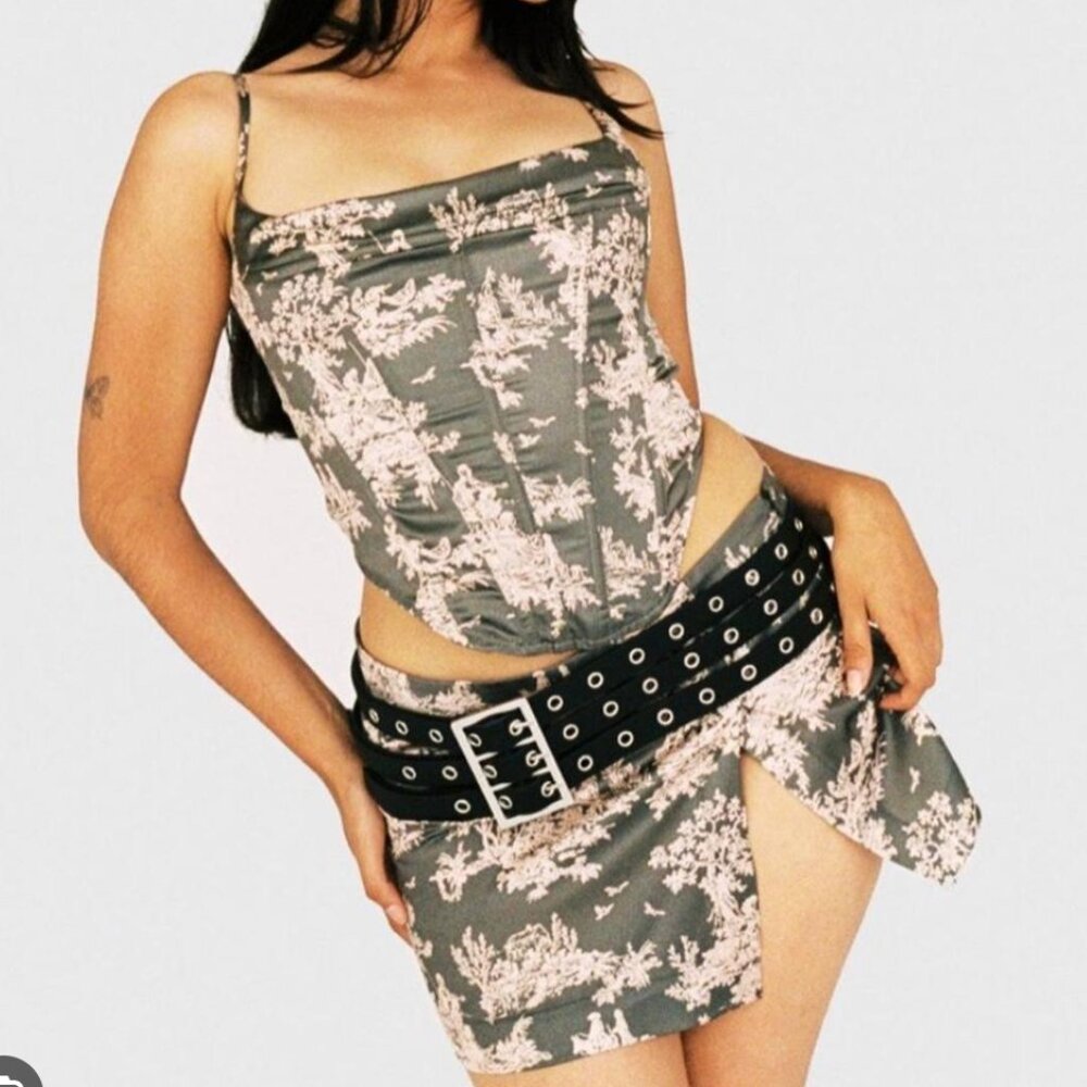 Miaou Venus Corset in Moss Toile